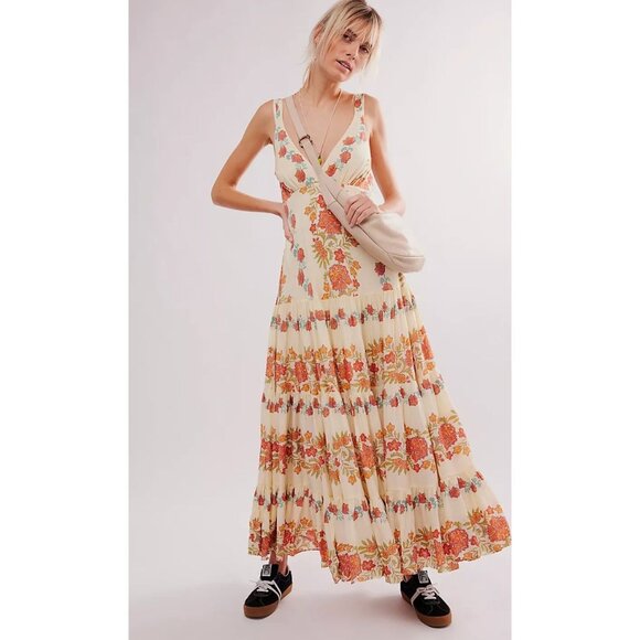 Free People Dresses & Skirts - Free People Eden Bohemian Floral Maxi Dress Size Large